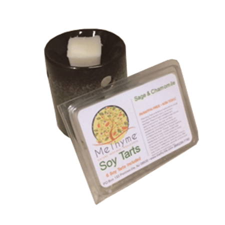 SMALL SOY TART AND BURNER SET - Me Thyme Natural Bath & Body Products, body wellness and health, burner set, soy tart, soy, tart, soy tart, soy burner, small burner, small tart bunner